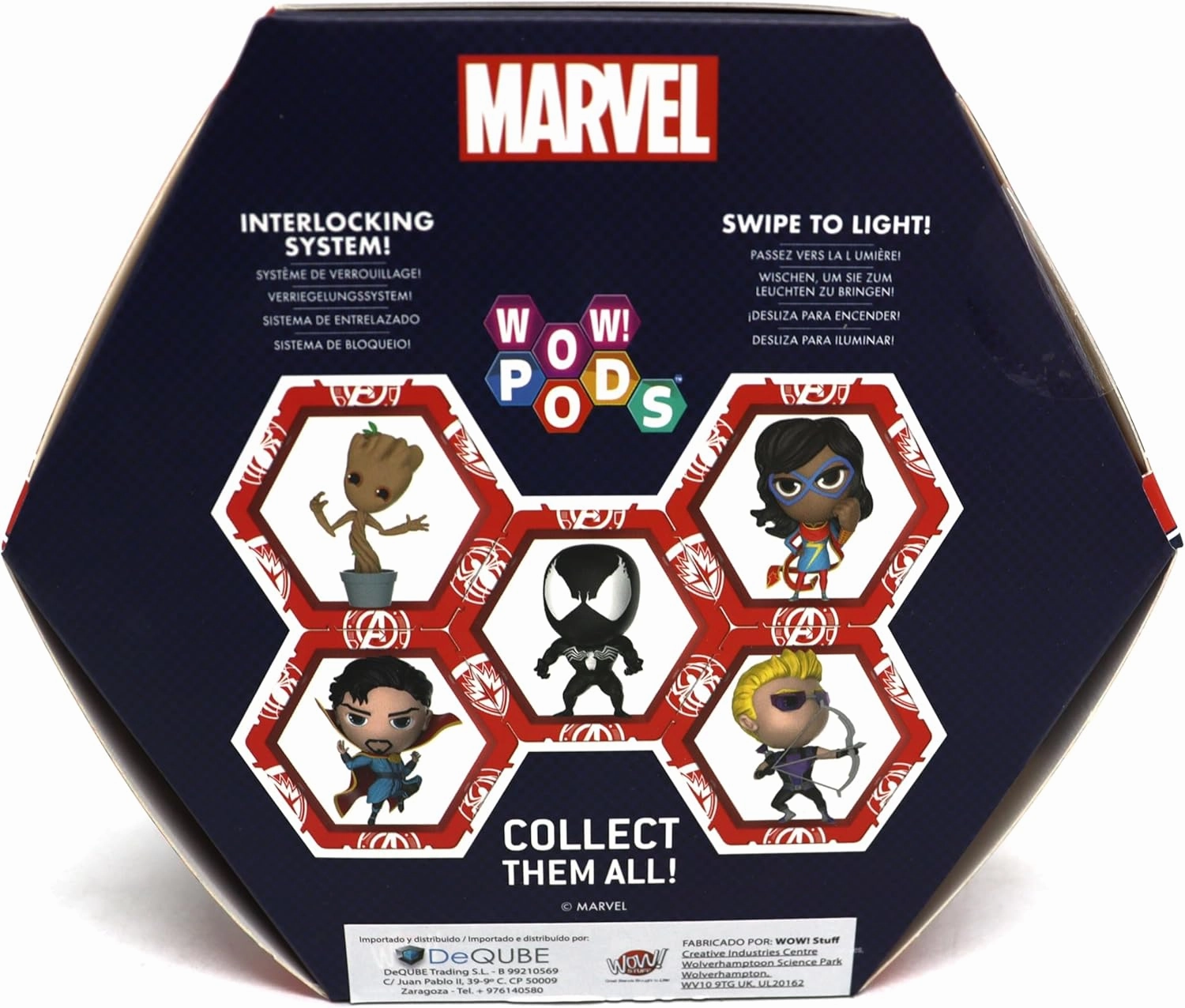 WOW! PODS Avengers Collection - Hawkeye | Superhero Light-Up Bobble-Head Figure | Official Marvel Collectable Toys & Gifts | Number 203 in Series, Black