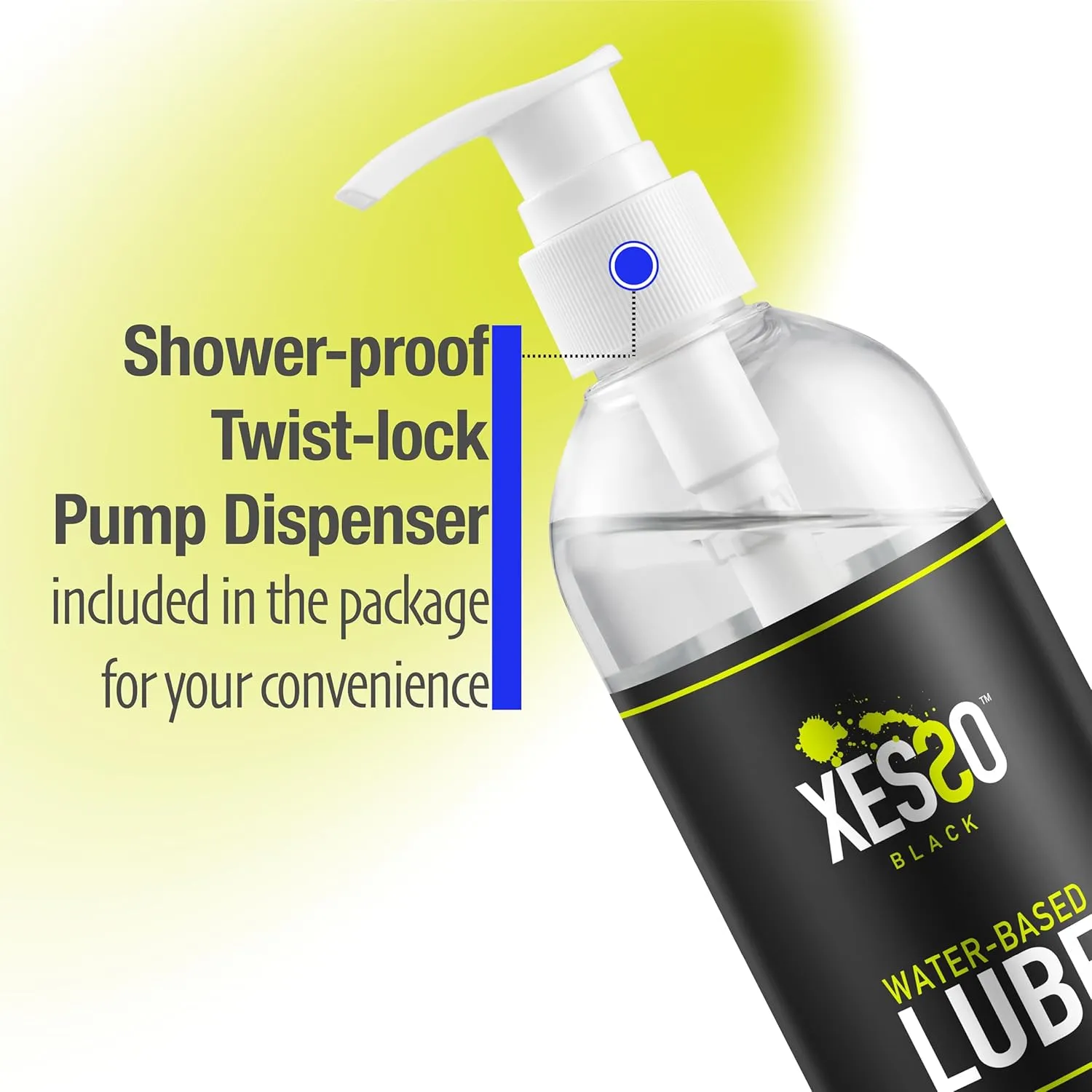 XESSO Water-Based Toy Lube 12 fl oz, Toy-Safe Personal Lubricant, All-Natural Without Glycerin & Parabens, Non-Staining, Slippery Massage Gel for Women, Men, Couples. Discreet Packaging
