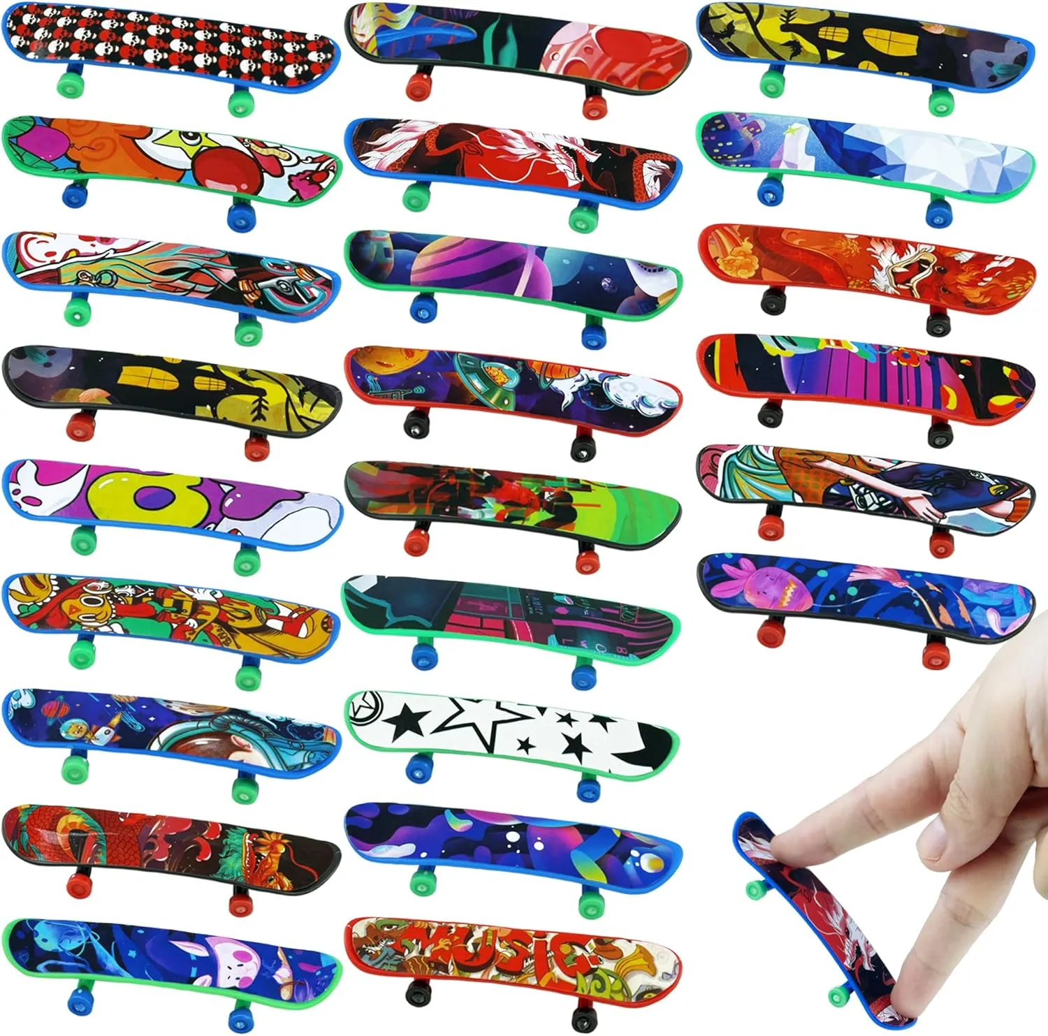 XIPEGPA 70 PCS Mini Finger Skateboards Finger Skateboard Toys for Birthday Party Favors Gift Props Decoration (70)