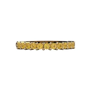 Yellow Citrine Stacking Ring | Natural Citrine Birthstone Band in 14K or 18K Gold