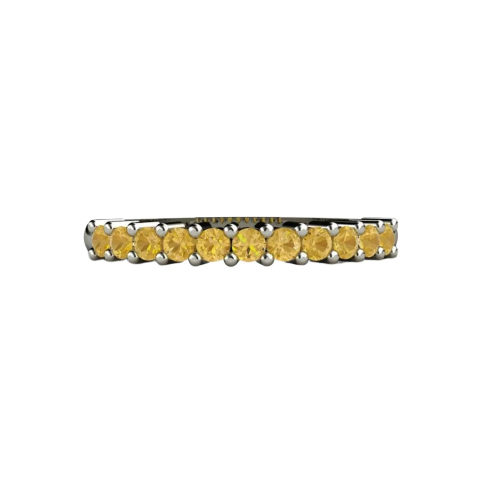 Yellow Citrine Stacking Ring | Natural Citrine Birthstone Band in 14K or 18K Gold