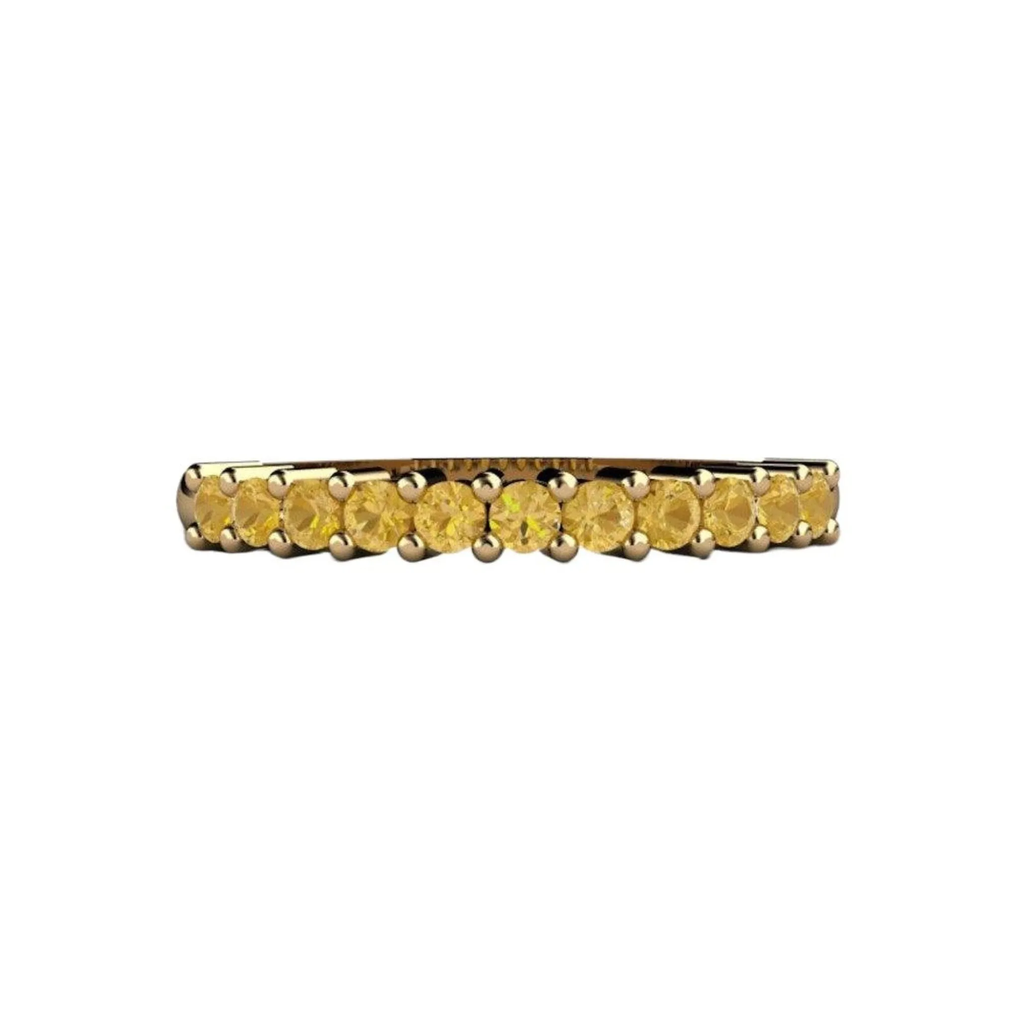 Yellow Citrine Stacking Ring | Natural Citrine Birthstone Band in 14K or 18K Gold
