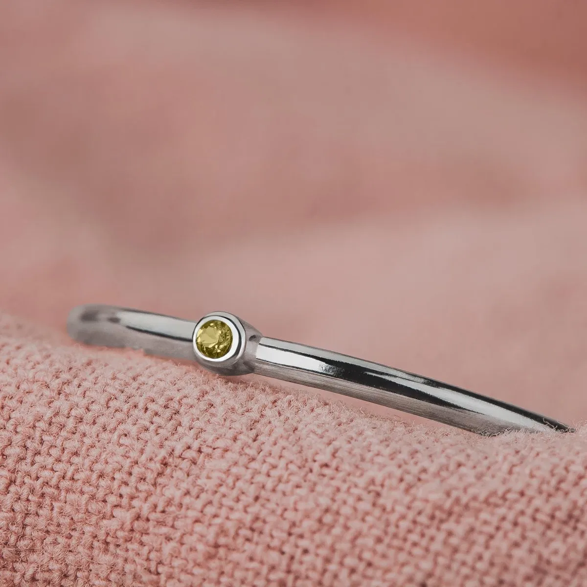 Yellow Diamond Stacking Rings