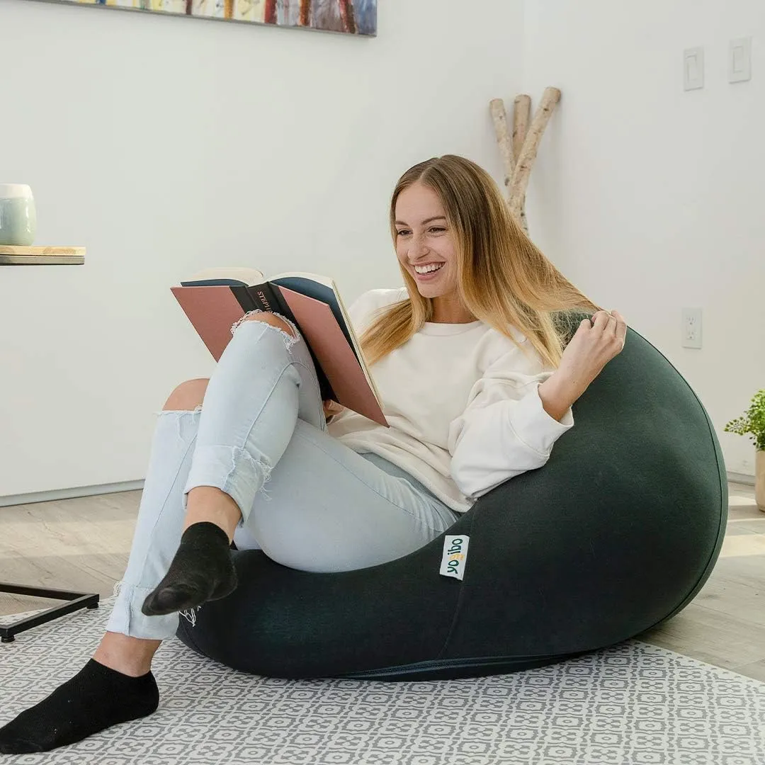 Yogibo Pod X Small Bean Bag Lounger Chair for Adults and Teens with Filling, Soft, Plush, Comfy, Sensory Lounge Beanbag, Washable Cover, Blue
