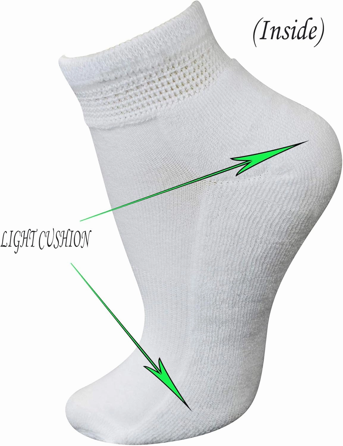 Yomandamor 5 Pairs Womens Cotton Diabetic Low Cut Socks with Seamless Toe