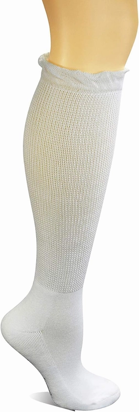 Yomandamor Women's Non-binding Lace Knee-Hi Boot Diabetic Socks with Seamless Toe,4 Pairs