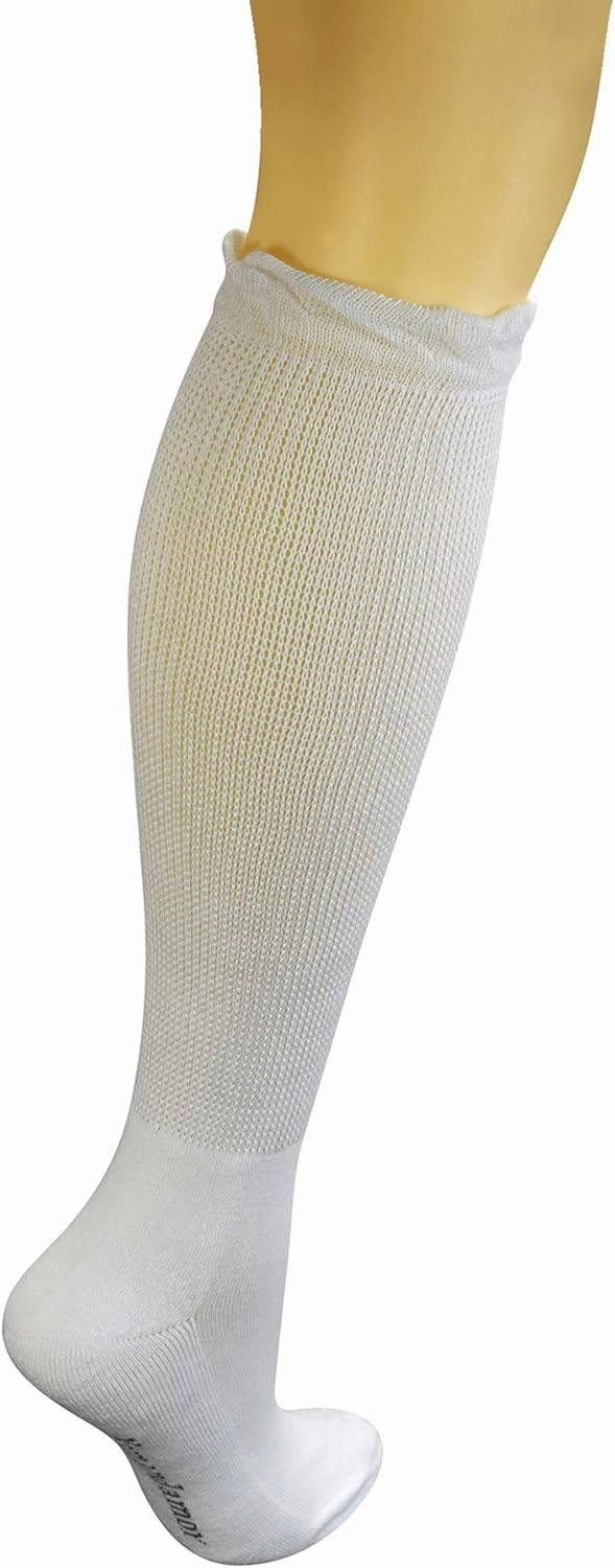 Yomandamor Women's Non-binding Lace Knee-Hi Boot Diabetic Socks with Seamless Toe,4 Pairs
