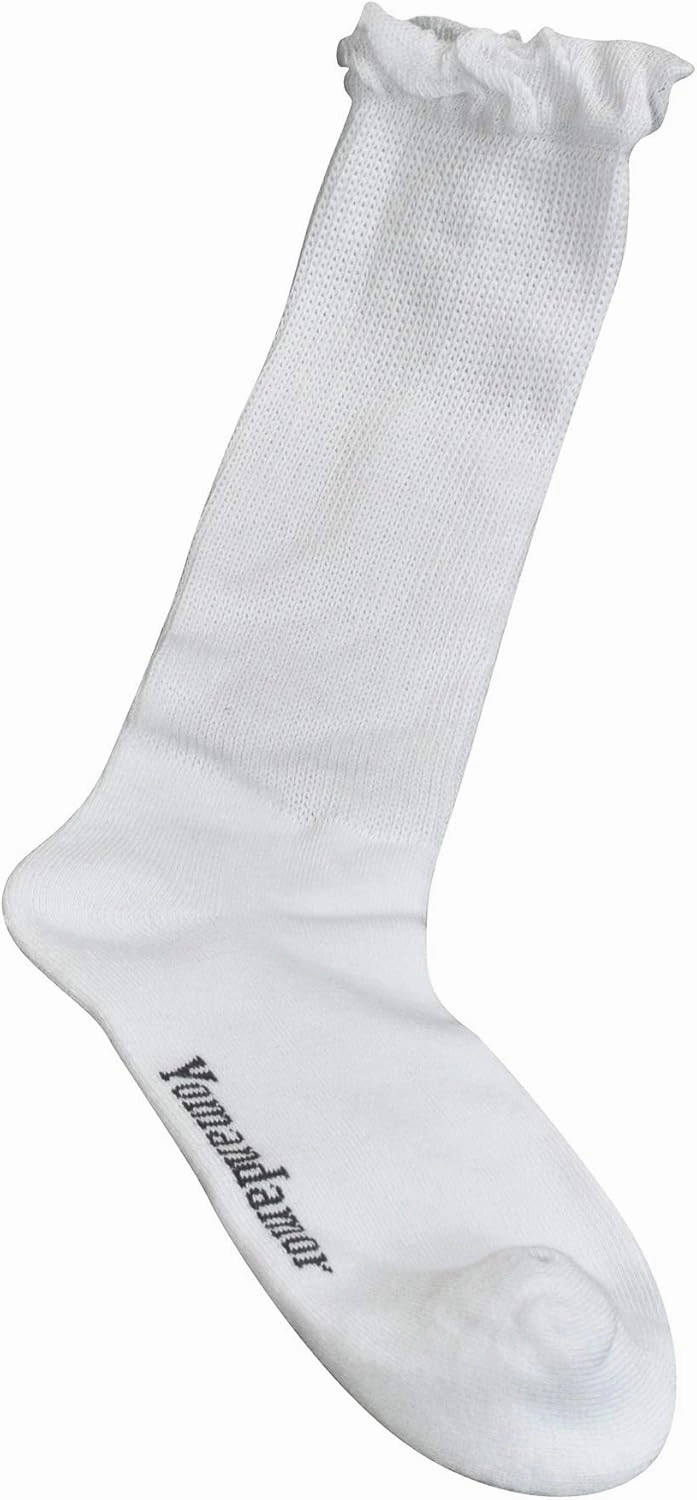 Yomandamor Women's Non-binding Lace Knee-Hi Boot Diabetic Socks with Seamless Toe,4 Pairs