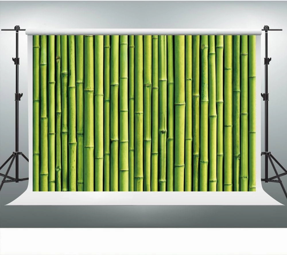 YongFoto Bamboo Wall Backdrop 6x4ft Natural Scenery Jungle Photography Background Tropical Hawaiian Beach Luau Party Room Decor Photo Studio Booth Props Birthday Wedding Baby Shower Banner