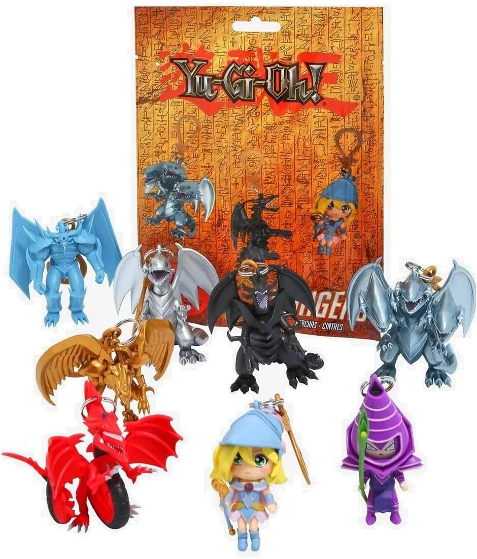 Yu-Gi-Oh Mystery Blind Bag Keychain Figures, 3 Pack - Receive 3 of 8 Assorted Collectible Clip-on Key Chain Hanger Accessories - Officially Licensed - YuGiOh Anime Gift for Kids & Teens - Age 6 