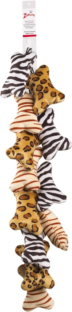 Zanies Mini Wild Style Bone Dog Toys, 12-Piece Clip Strips