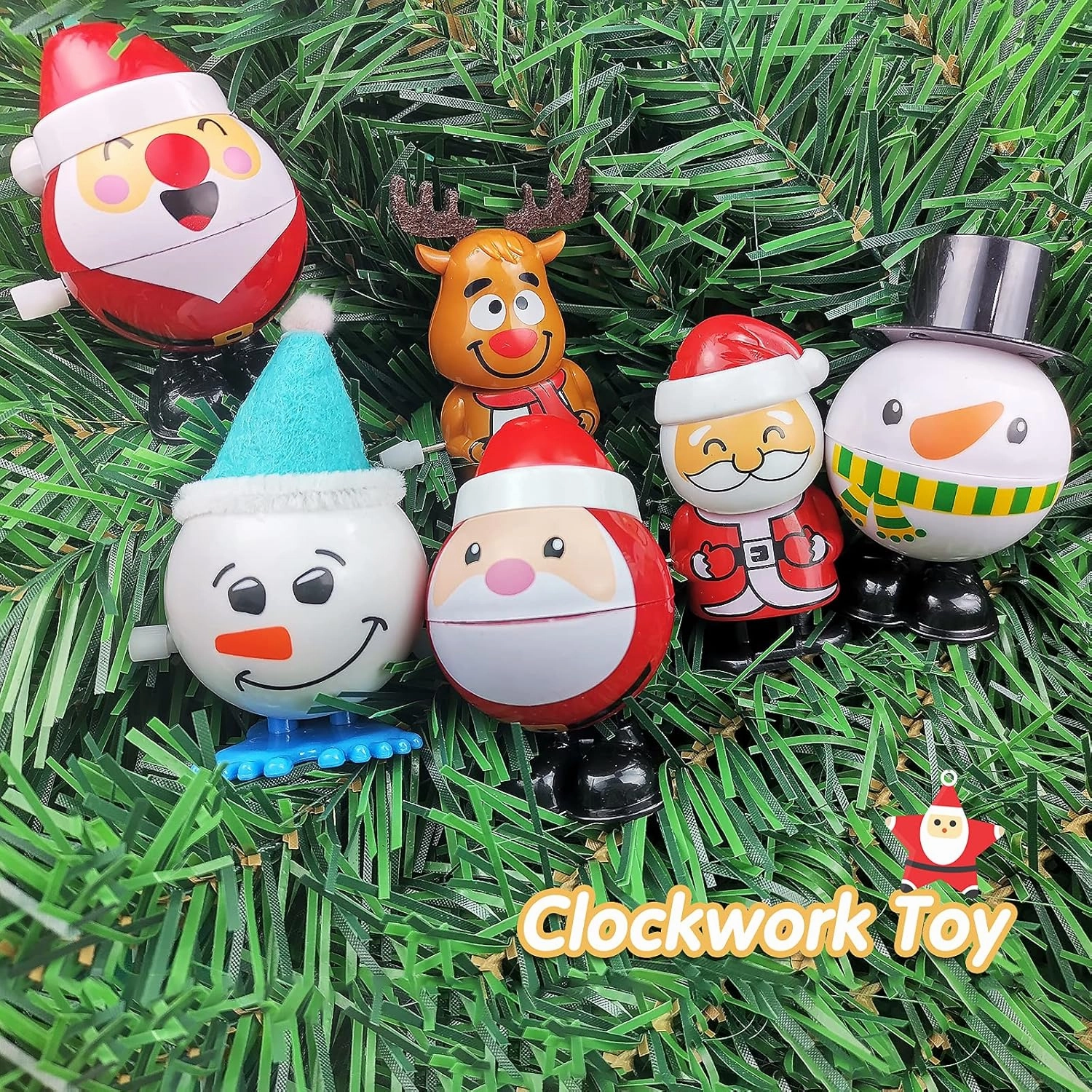 ZGWJ 18 Pcs Christmas Wind Up Toys, Educational Walking Clockwork Jump Funny Toys Party Gifts Party Favors Stocking Stuffers for Children Kids Boys Girls Toddlers