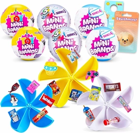 Zuru 5 Surprise Mini Brands Variety Pack - Mystery Toys Mini Brands Bundle Includes 6 Zuru Miniature Figure Mystery Balls Plus Stickers, More | Surprise Tiny Toys for Kids