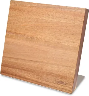 Zyliss Universal Magnetic Knife Block, Wooden Kitchen Knife/Scissor Holder with Strong Magnets, 22cm x 21.5cm Handwash Only